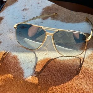 Rag & Bone Gold Square Aviator Sunglasses